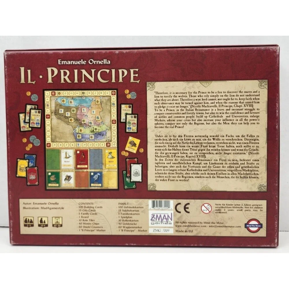 IL PRINCIPE Board Game Fantasy Z-Man Games Excellent Condition 100% Complete